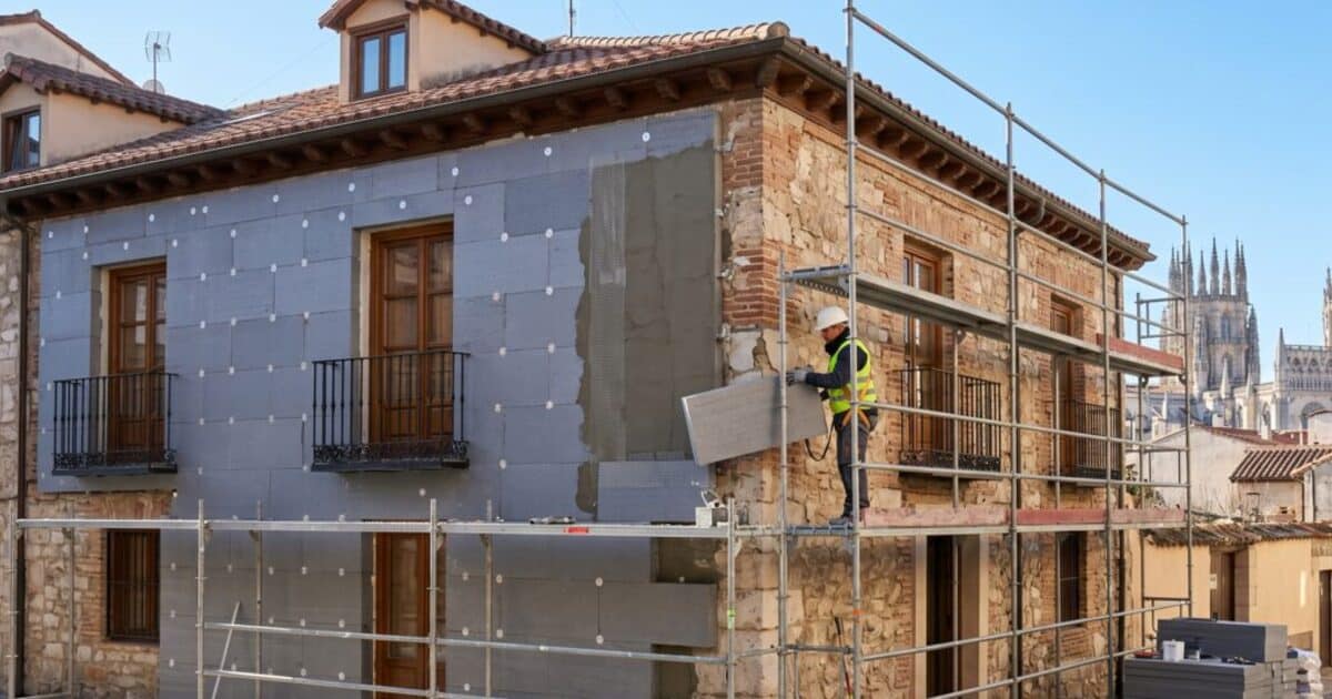 Aislamiento termico en Burgos para combatir el frio: instalacion de SATE en fachada